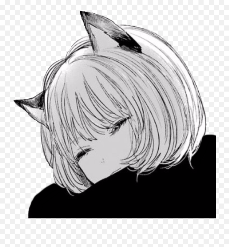 Manga Girl Render By Xdarkivyx - Black And White Sad Anime Girl Png,Manga Girl Png
