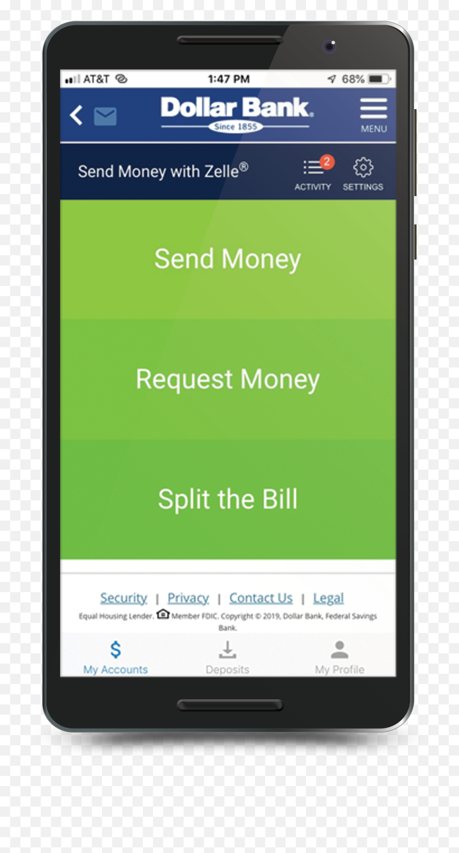 Send U0026 Receive Money With Zelle Dollar Bank - Technology Applications Png,Zelle Logo Png