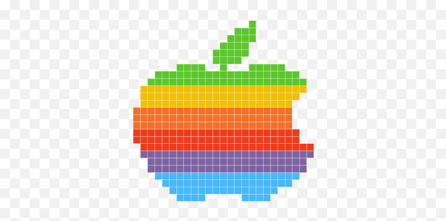 The Old Logo Apple - Wall Decals Stickaz Schemi Labbra Punto Croce Png,Apple Logo Pixel Art