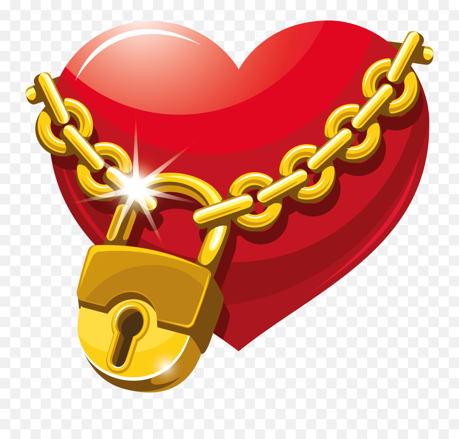 Locked Heart Png Clipart - Locked Heart Png,Gold Heart Png