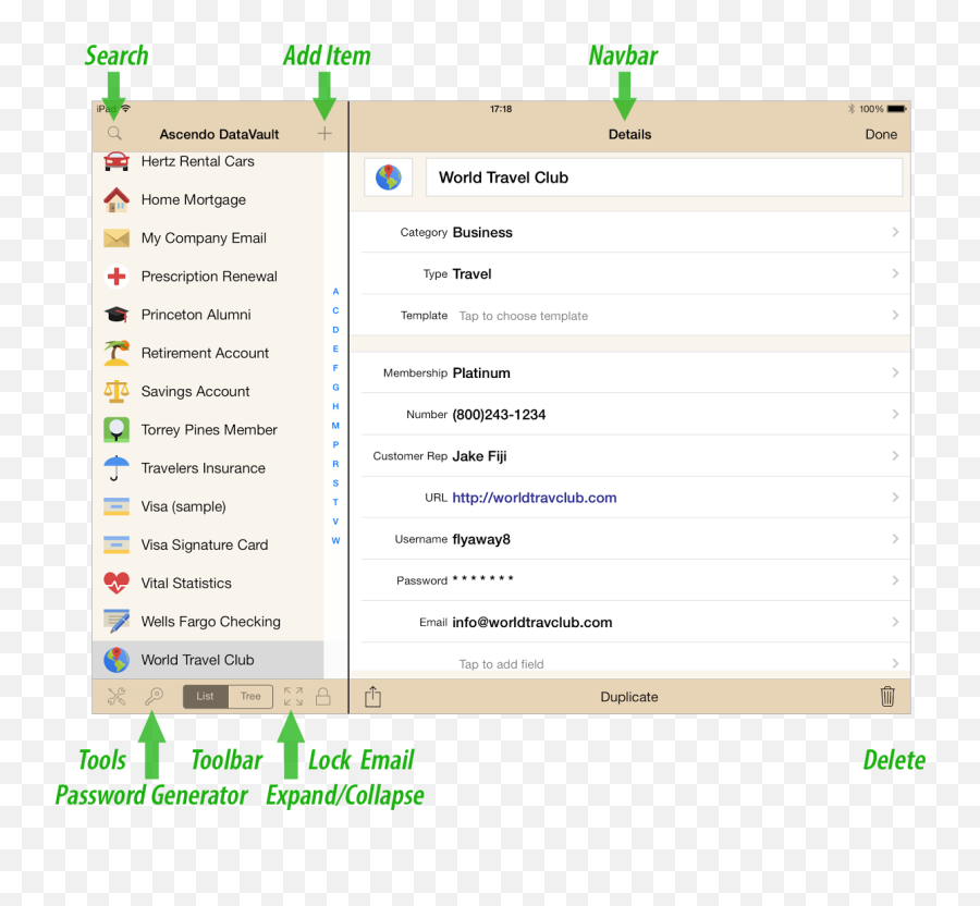 User Guide - Datavault Password Manager For Iphone U0026 Ipad Dot Png,Ios Delete Icon