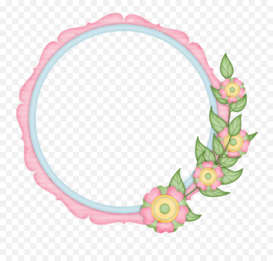 Mq - Round Pink Flower Frames Png,Flower Circle Png