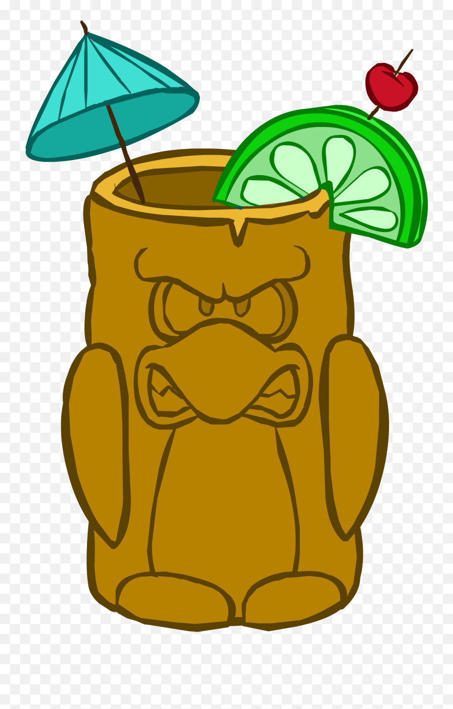 Download Hd Brown Tropical Cup Icon - Club Penguin Tropical Iba Official Cocktail Png,Cupped Hand Icon