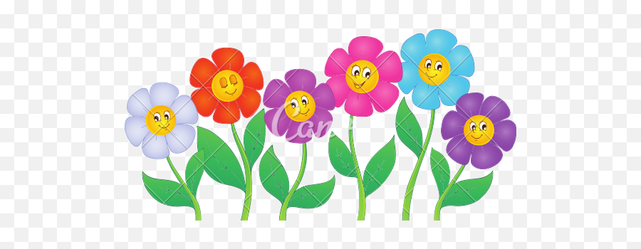 Download Hd Picture Freeuse Stock Garden Group Cartoon - Cartoon Image Of Garden With Flowers Png,Flower Cartoon Png