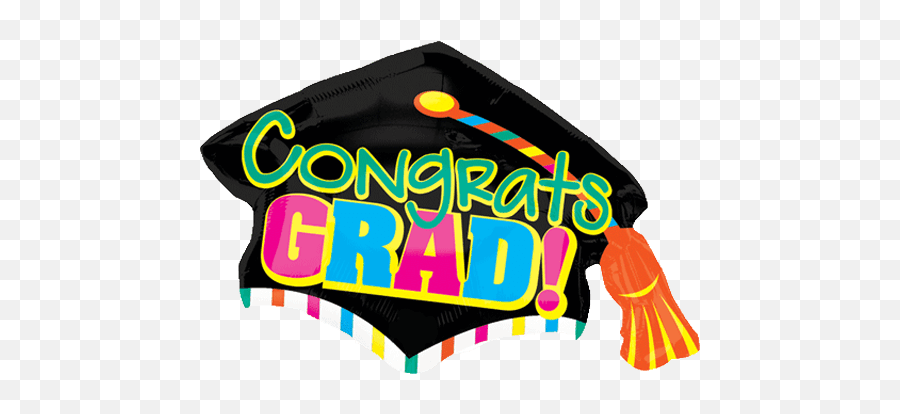Download Ballons Transparent Graduation - Congrats Grad Cap Congrats Grad Png,Grad Hat Png