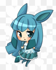Porta - Treco Gijinkas Eevee E Suas Evoluções Glaceon Glaceon As A Human Girl Png,Glaceon Png