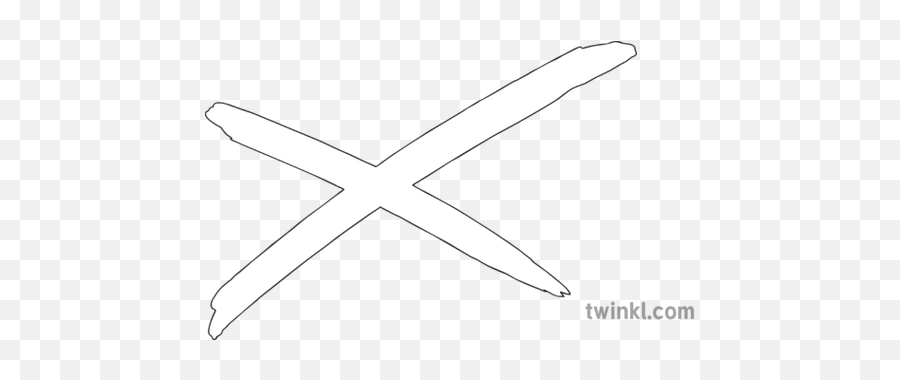 Incorrect Cross Symbol Ks2 Black And White Illustration - Twinkl Line Art Png,Cross Out Png