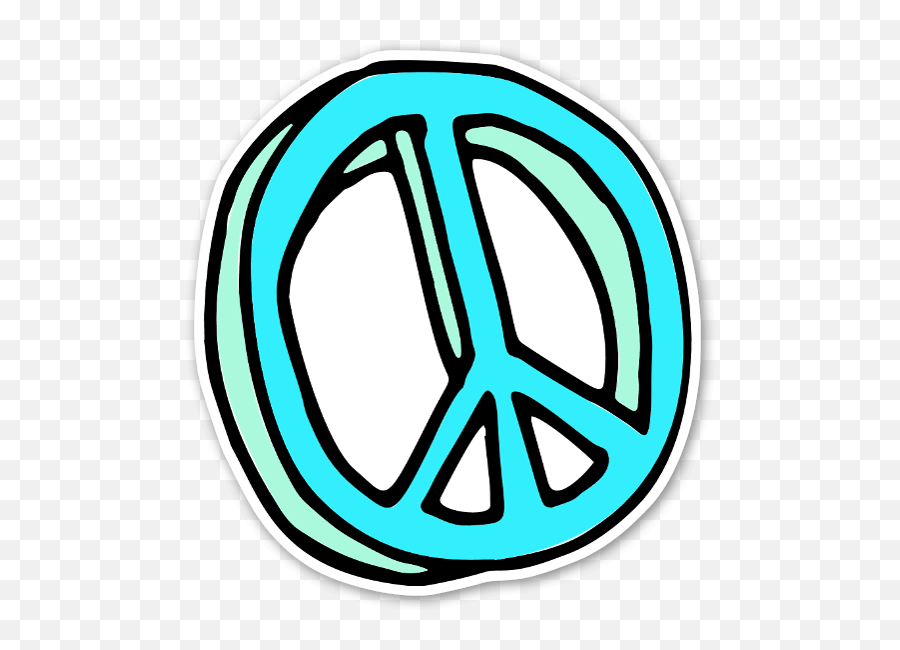 Blue Peace Sign Sticker - Hand Drawn Peace Sign Png,Peace Sign Transparent Background