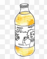 Peach Yuzu Geranium Soda - Glass Bottle png