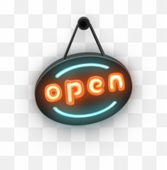 Open Sign Signage - Neon Restaurant Png