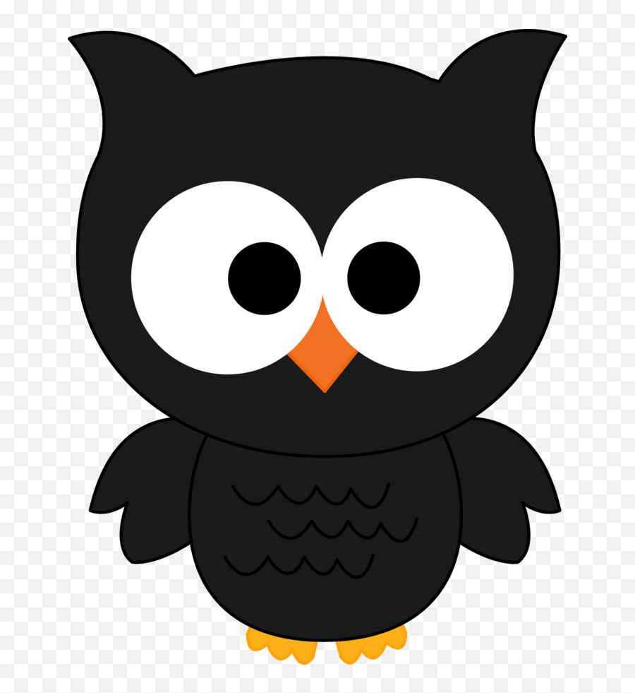 Owl Cartoon Png - Cute Black Owl Clipart,Owls Png