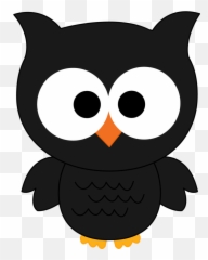 Owl Cartoon Png - Cute Black Owl Clipart,Owls Png