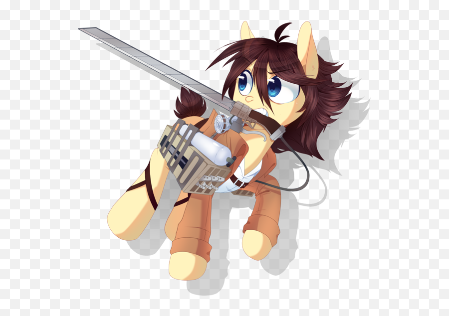 2266535 - Safe Artistpekou Pony 3d Maneuver Gear Attack Cartoon Png,Gears Transparent Background