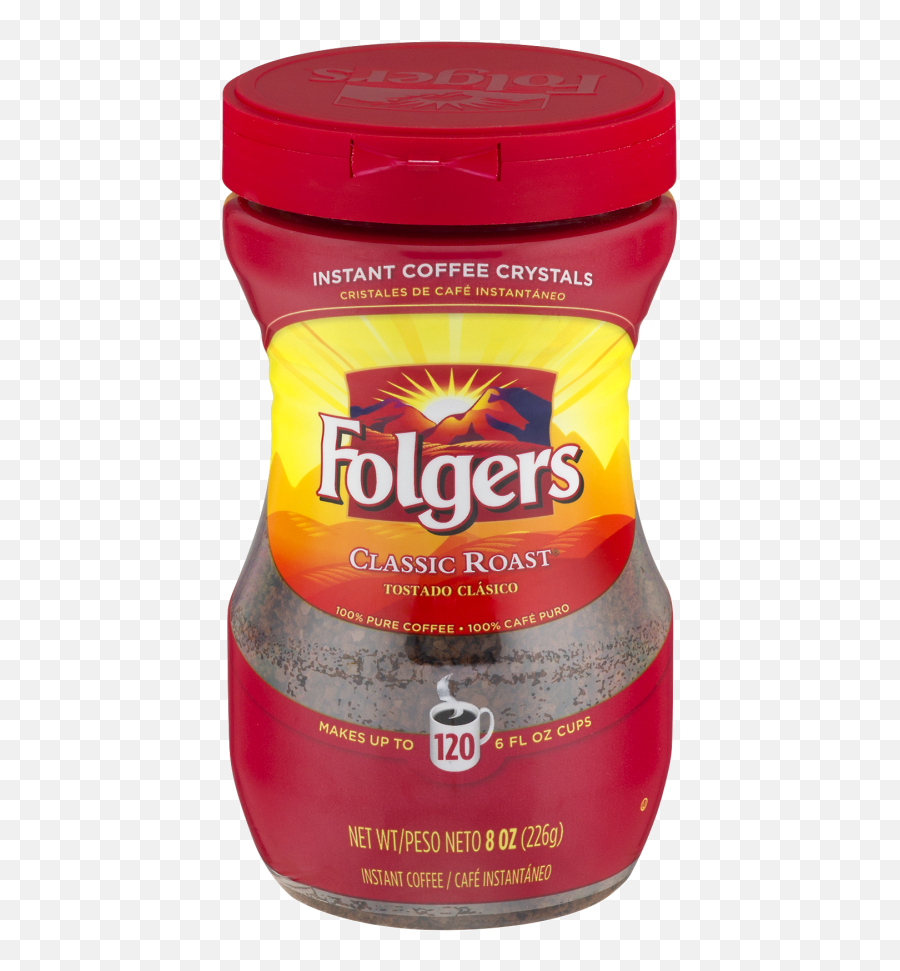 Folgers Coffee Instant 8oz - Folgers Instant Decafcoffee 8 Oz Png,Folgers Logo