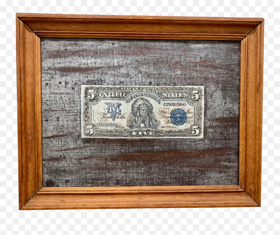 Trompe Lu2019oeil 5 Dollar Bill Painting - Picture Frame Png,5 Dollar Bill Png