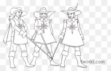 The Three Musketeers Ks3 Black And - White png