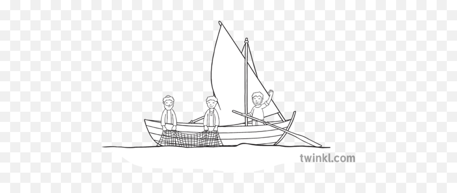 James John And Father In Fishing Boat Black White - Fishing Boat Boat Png Black And White,Fishing Boat Png