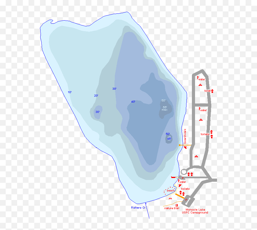 Monocle Lake Map Chippewa County Michigan Fishing - Language Png,Monocle Transparent