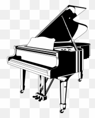 Music Clipart Piano - Black And White png