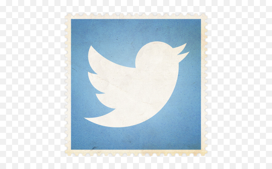 Twitter Icon - Flat Vintage Social Icons Softiconscom Twitter Logo Png,Postage Stamp Icon
