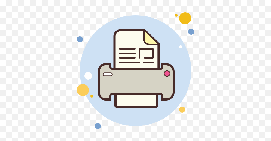 Print Icon In Circle Bubbles Style - Cute Printer Icon Png,Printer Circular Icon