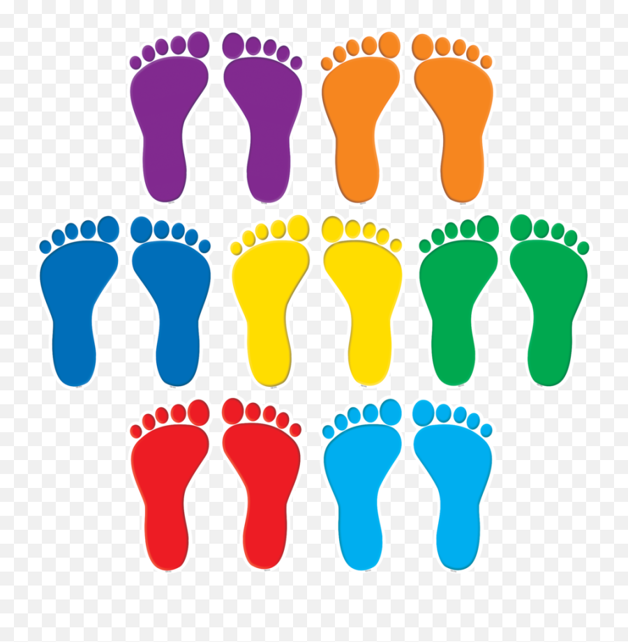 Hd Footprints Accents - Cartoon Coloured Foot Prints Png,Footsteps Transparent Background