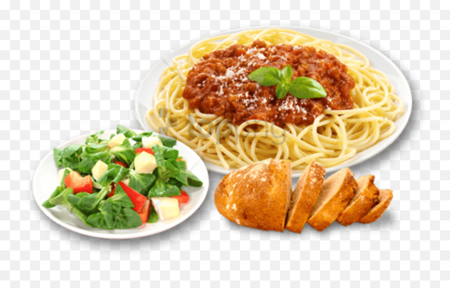 Plate Of Spaghetti Png Transparent - Spaghetti Bolognese With Side Salad,Spaghetti Png