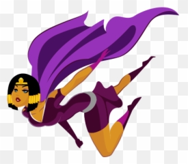 Download Fly - Female Superhero Poses Full Size PNG Image Illustration