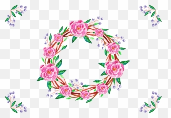 Japanese Flower Watercolor - Border For Calligraphy png