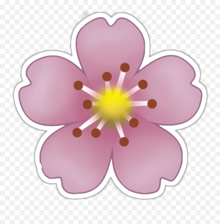 Download Hd Emoji Sticker Pink Flowers Clip Art Blushing - Flower Emoji Sticker Png,Blushing Emoji Png