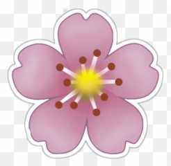 Download Hd Emoji Sticker Pink Flowers Clip Art Blushing - png