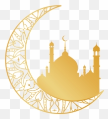 Download Religion Islam Golden Moon - Transparent Ramadan Png