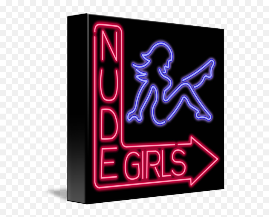 Nude Girls Neon Sign By Ricky Barnard - Nude Girls Neon Sign Png,Neon Lines Png