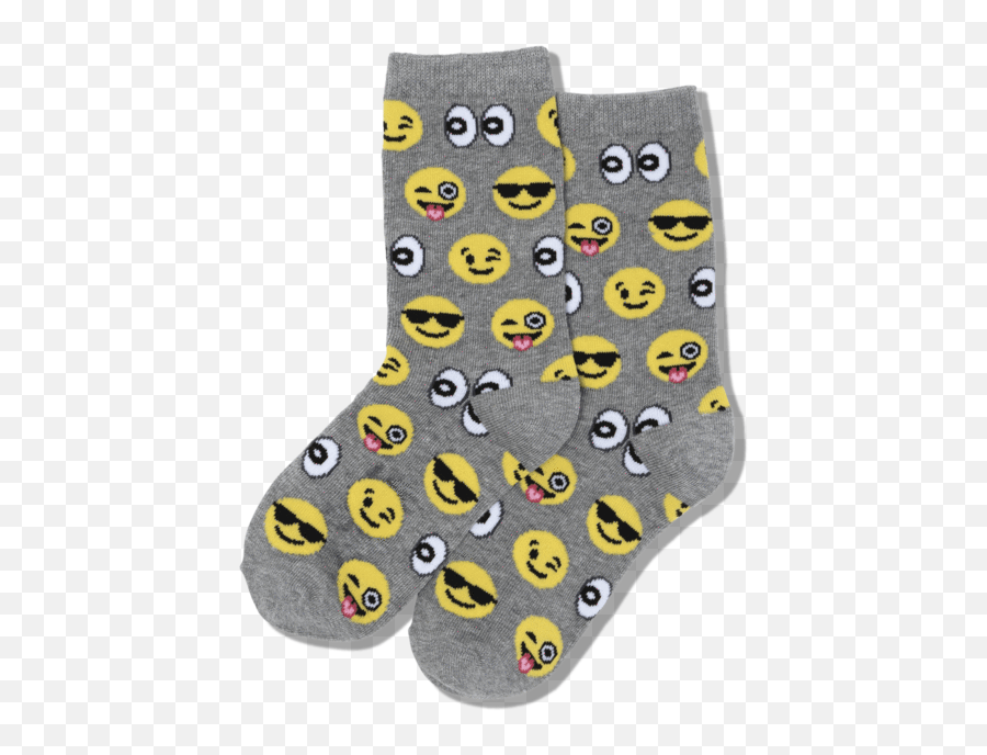 Emoji Childrenu0027s Crew Sock - Hot Sox Kids Emoji Crew Socks Png,Crazy Emoji Png