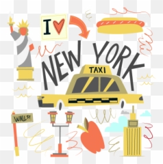 America New York Taxi Wall Sticker Window Nursery - Clip Art Png,New Sticker Png