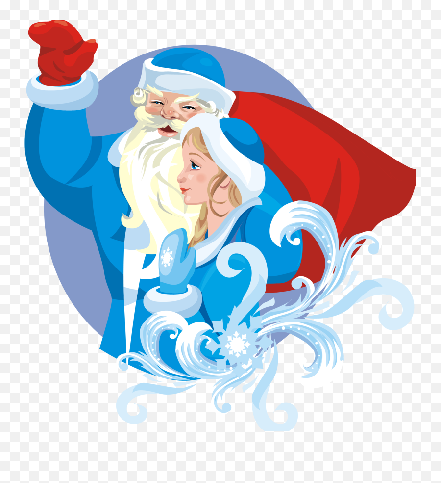 Download Hd Grandfather Frost And Snow Maiden Wallpapers - Santa Claus Blue Png,Frost Png