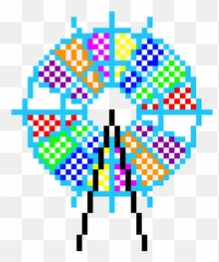 Ferris Wheel Pixel Art Transparent Png - Ferris Wheel Pixel Art,Ferris Wheel Png