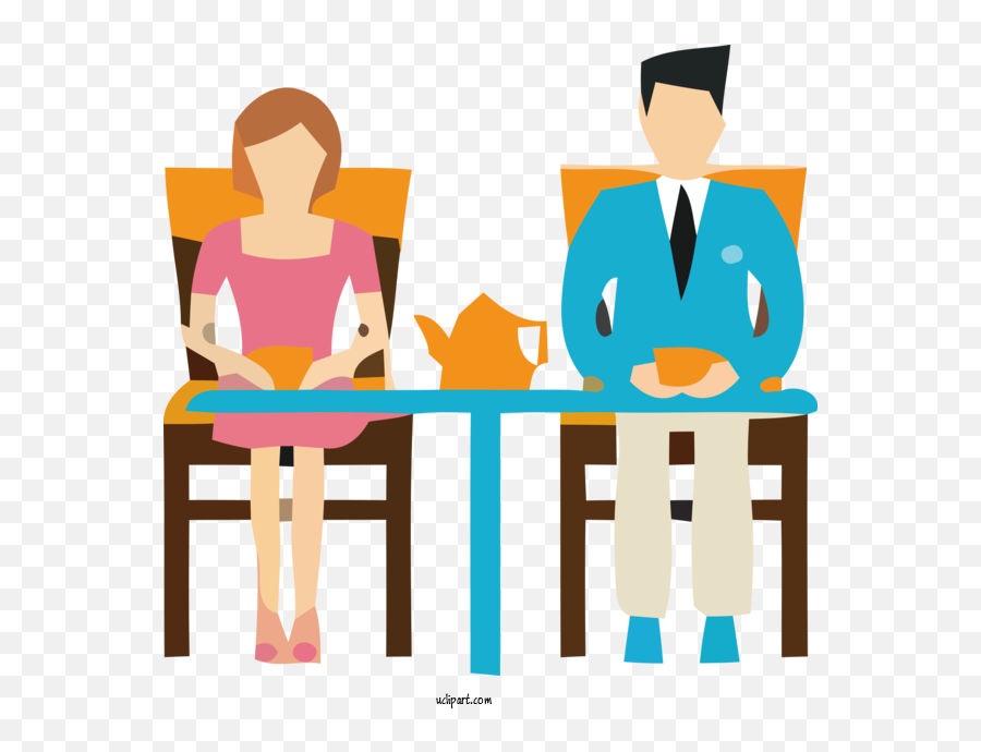 Table Furniture Cartoon For Parents - Sitting Png,People Sitting At Table Png
