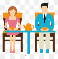 Table Furniture Cartoon For Parents - Sitting Png,People Sitting At Table Png