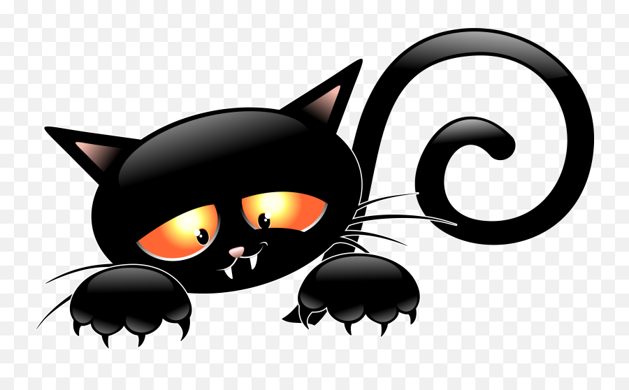 Halloween Black Cat Png - Clip Art Vintage Halloween,Halloween Cat Png