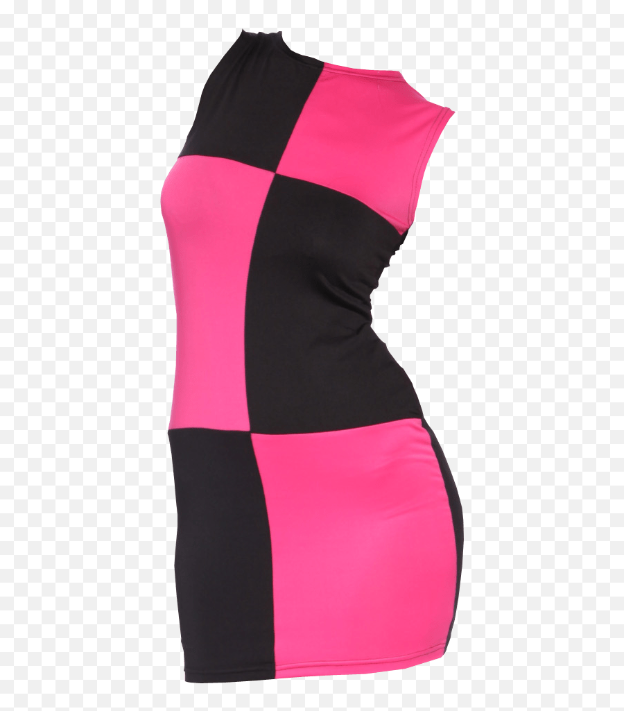 Sixties Pink And Black Dress Free Png Images - Black And Pink Squares Dress,Black Suit Png