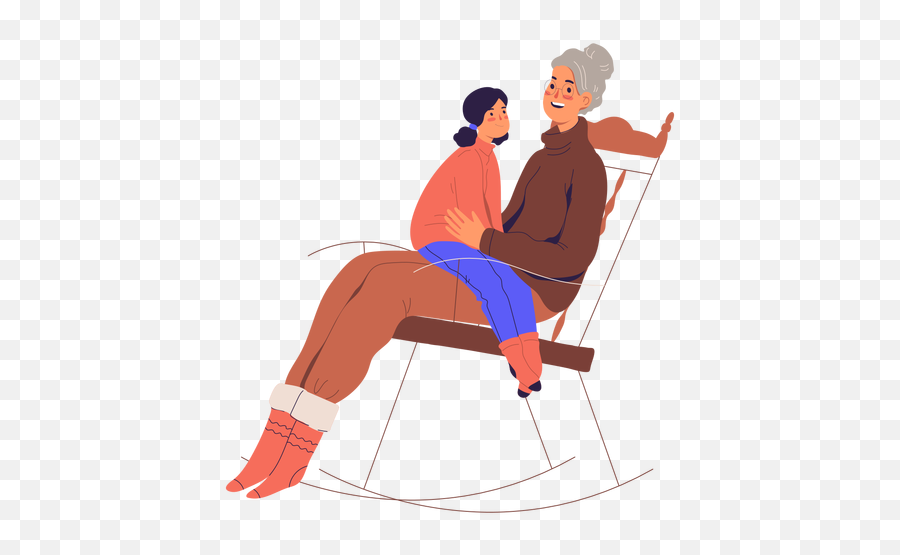 Grandma And Granddaughter Character - Transparent Png U0026 Svg Abuela Y Nieta Dibujo,Grandma Transparent