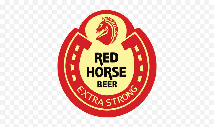 Printed Vinyl Beer Logo Red Horse - Transparent Red Horse Beer Logo Png,Horse Logos