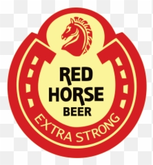 Printed Vinyl Beer Logo Red Horse - Transparent Red Horse Beer Logo Png,Horse Logos