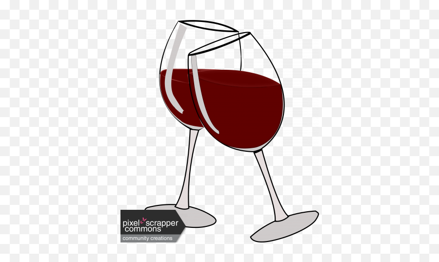 Double Red Wine Glasses Graphic By Sonya Stover Pixel - Wine Graphic Png,Wine Glass Transparent