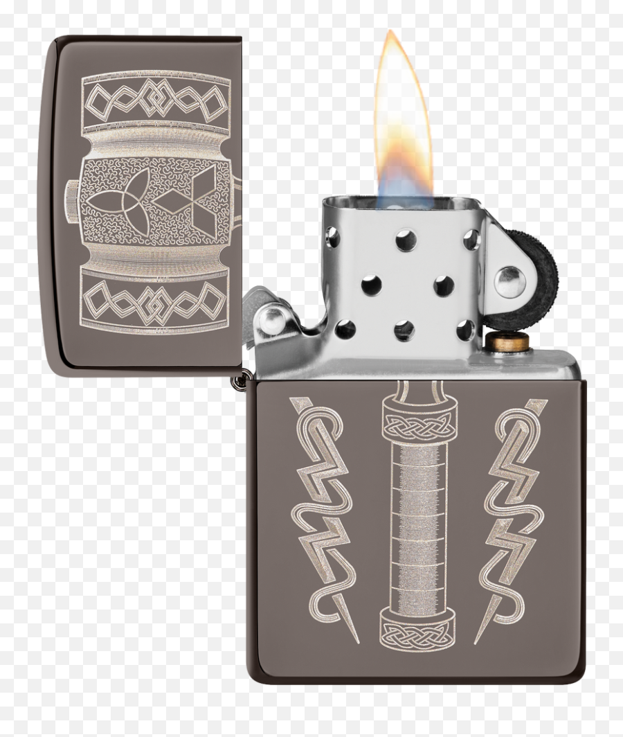 Thoru0027s Hammer Design Black Ice Zippo Windproof Pocket - Armor Zippo Png,Thors Hammer Icon