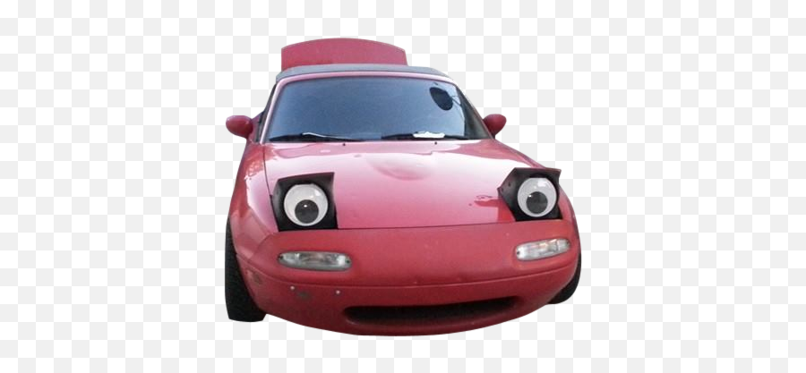 Red Mazda Miata With Googly Eyes - Googly Eyes In Funny Places Png,Googly Eyes Png