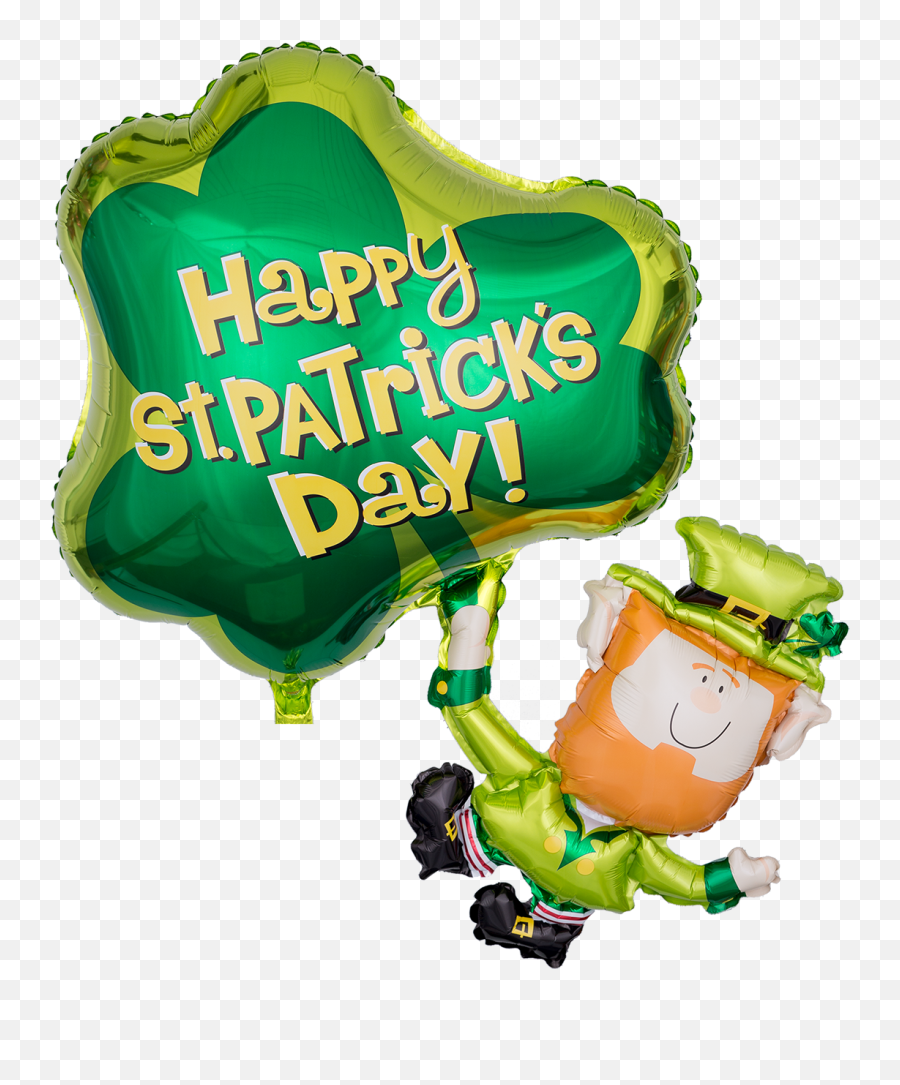 Download Hd Ballon Mit Helium Leprechaun - Happy St San Patrick Day Trebol Png,St Patricks Day Png