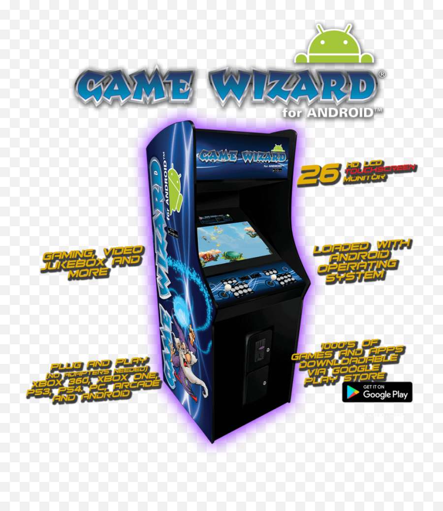 Game Wizard For Android Clipart - Full Size Clipart Arcade Game Png,Arcade Cabinet Png