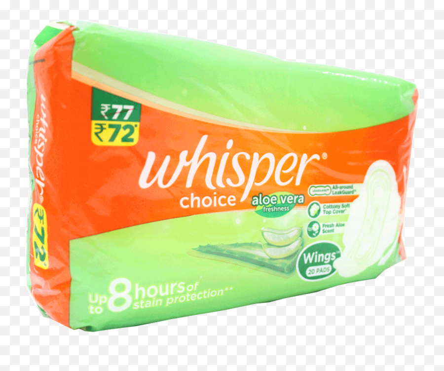 Whisper Choice Aloe Vera Freshness - 20 Pads Pack Png,Whisper Png